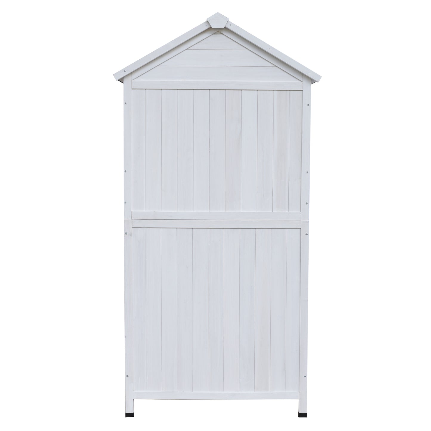 67" White Fir Wood Storage Shed with Double Doors