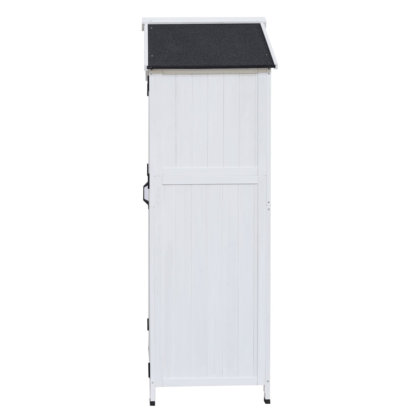 67" White Fir Wood Storage Shed with Double Doors
