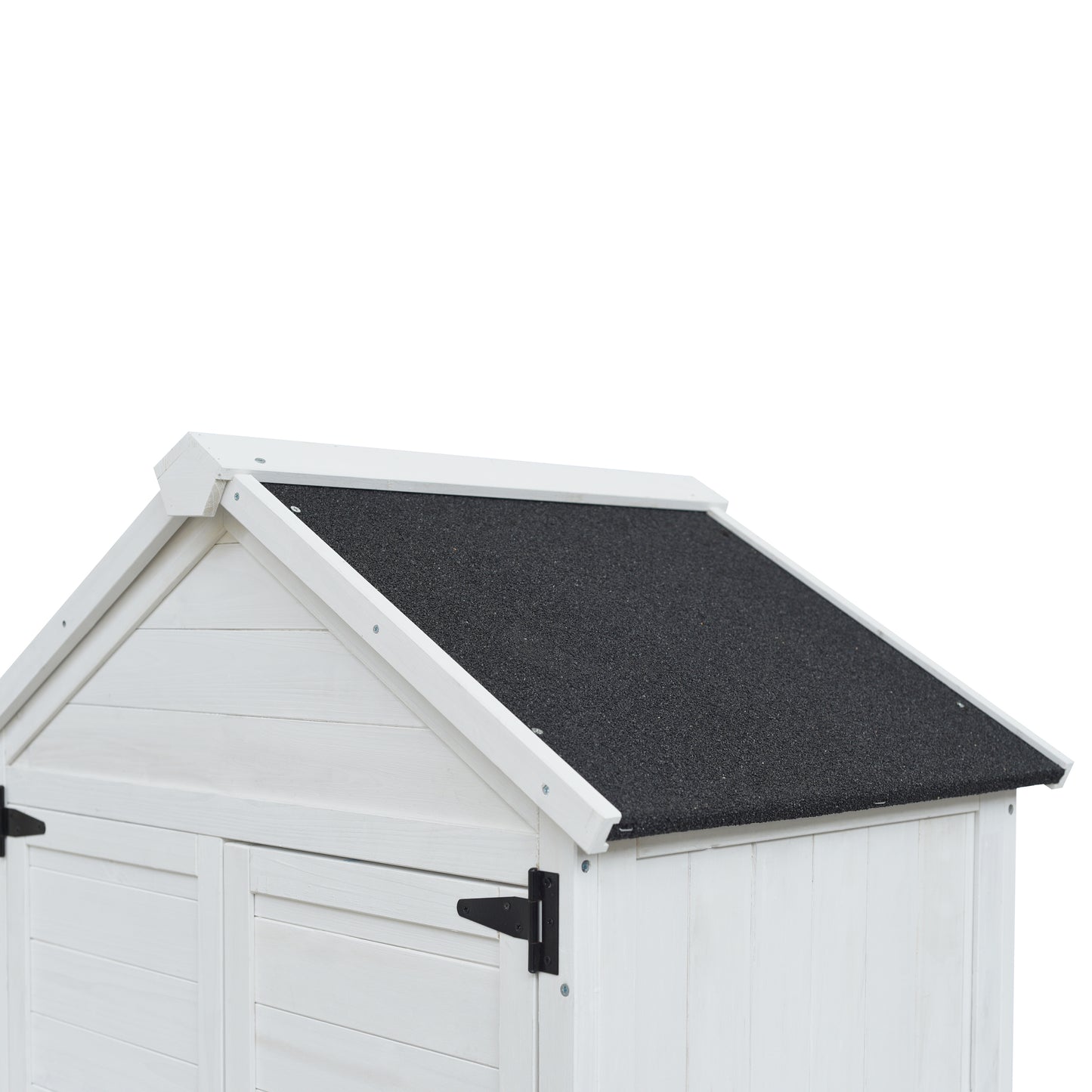 67" White Fir Wood Storage Shed with Double Doors