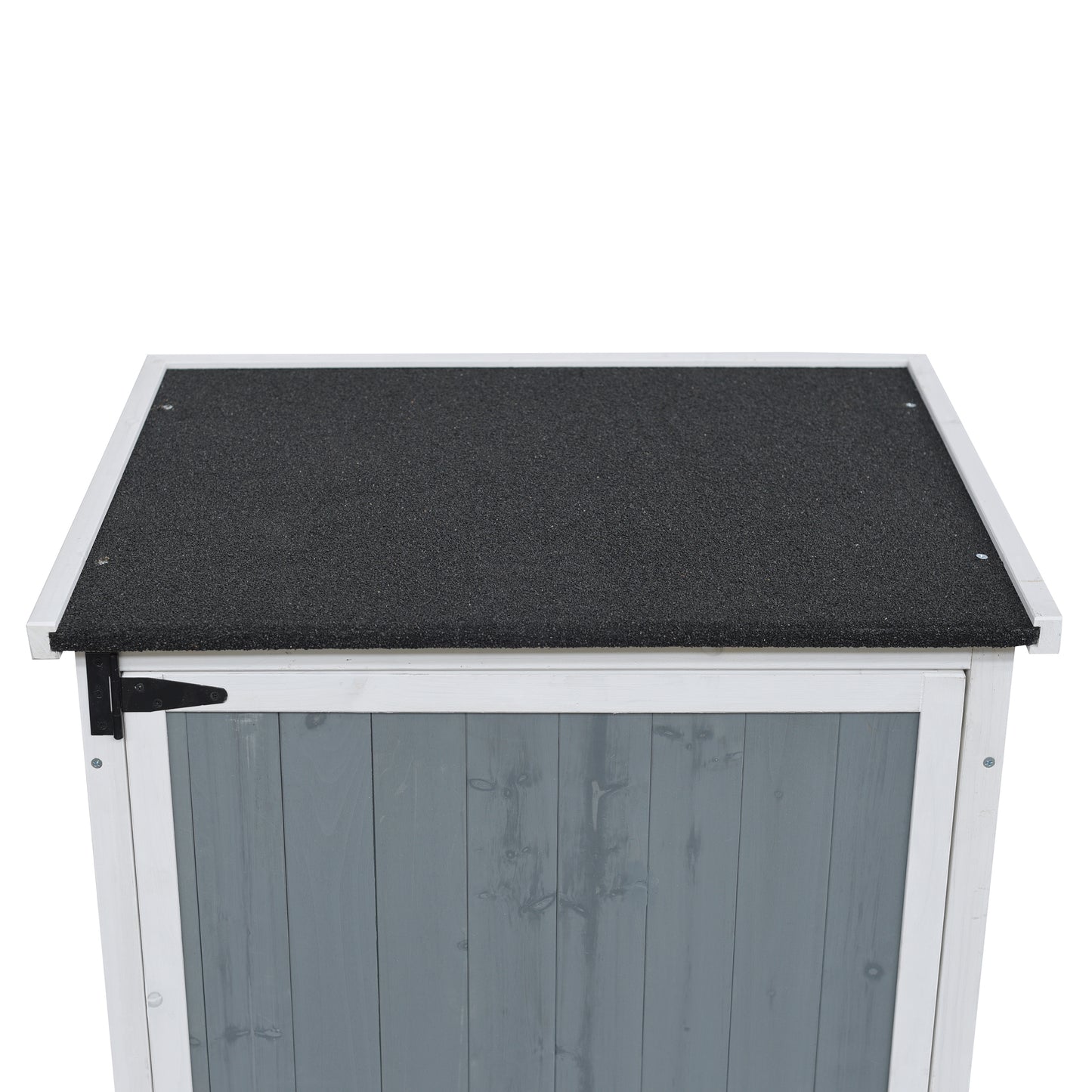 54" Two-Tone Storage Shed - Gray & White Design with Sloped Roof & 5 Compartments