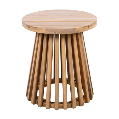 Patio Set Outdoor Acacia Wood Furniture Sets-Modern Club Chair Conversation Sets with Side Table for Garden, Patio & Deck ( Brown Patina+Cream Cushion)