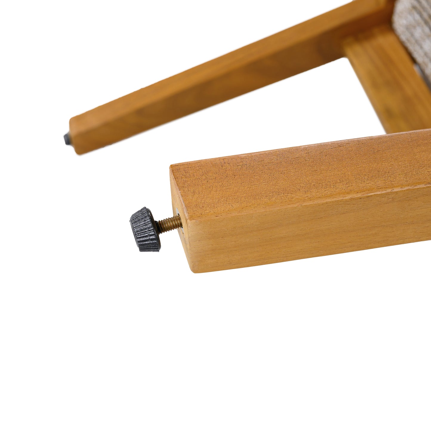 Outdoor Dining Chairs Set of 2, Teak Finish Wood Frame and Mix Brown Rope, Natural Courtyard Style, 400lbs Capacity