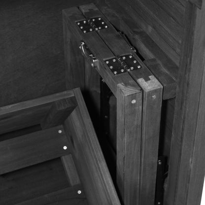 78.3" Outdoor Kitchen Island with Foldable Grill Table, Wooden Outdoor Grill Cart with Trash Can Storage & Stainless Steel Top, Outdoor Bar Cart, Pizza Oven Table for Lawn & Garden, Black