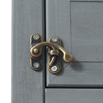 78.3" Outdoor Kitchen Island with Foldable Grill Table, Wooden Outdoor Grill Cart with Trash Can Storage & Stainless Steel Top, Outdoor Bar Cart, Pizza Oven Table for Lawn & Garden, Grey Blue