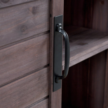 78.3" Outdoor Kitchen Island with Foldable Grill Table, Wooden Outdoor Grill Cart with Trash Can Storage & Stainless Steel Top, Outdoor Bar Cart, Pizza Oven Table for Lawn & Garden, Dark Brown