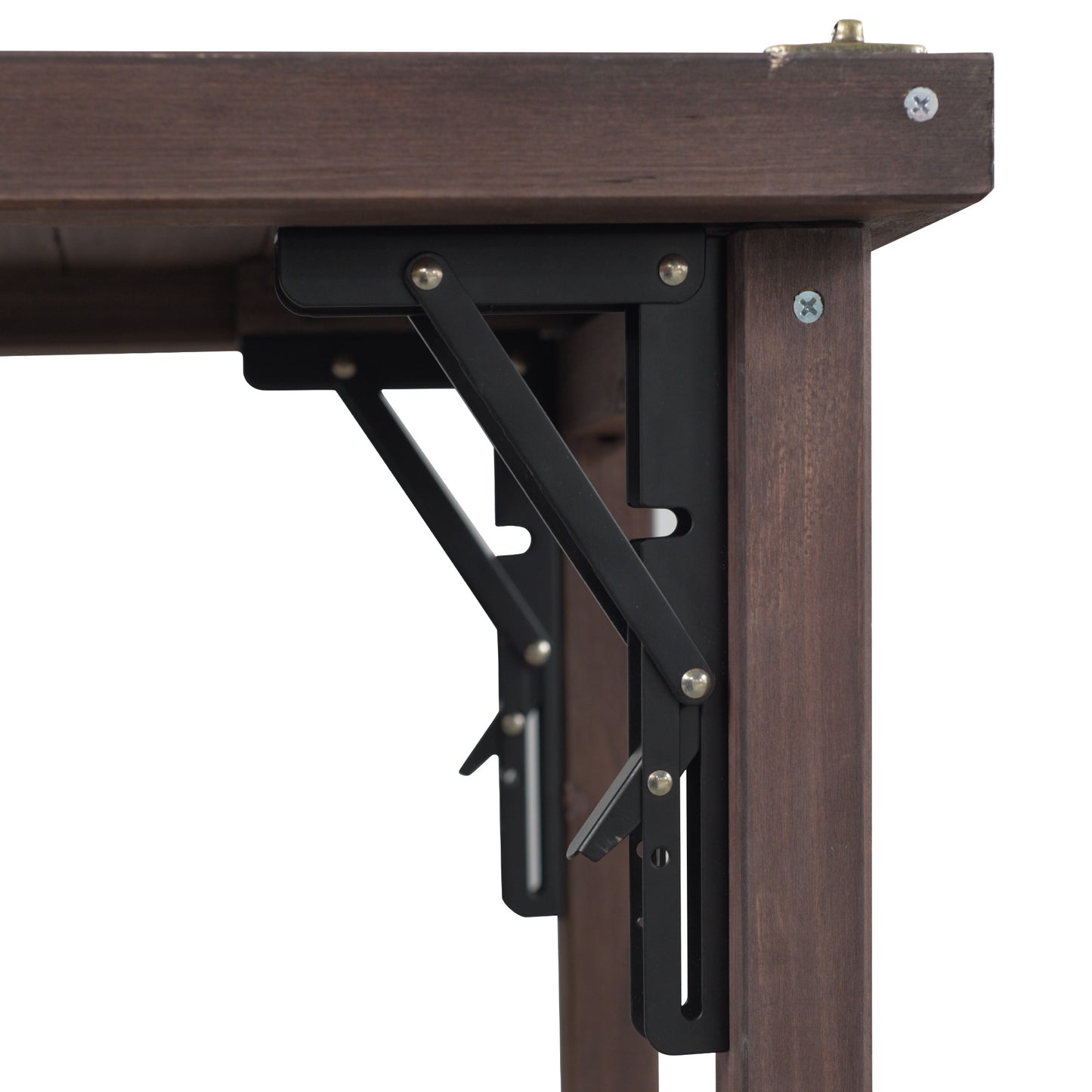 78.3" Outdoor Kitchen Island with Foldable Grill Table, Wooden Outdoor Grill Cart with Trash Can Storage & Stainless Steel Top, Outdoor Bar Cart, Pizza Oven Table for Lawn & Garden, Dark Brown