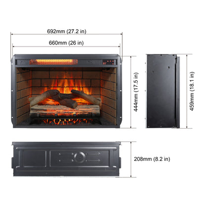 60 Inch Electric Fireplace  Entertainment Center With Door Sensor-Jasmine white color