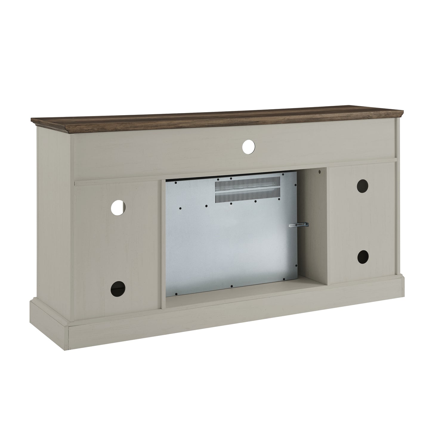 60 Inch Electric Fireplace  Entertainment Center With Door Sensor-Jasmine white color