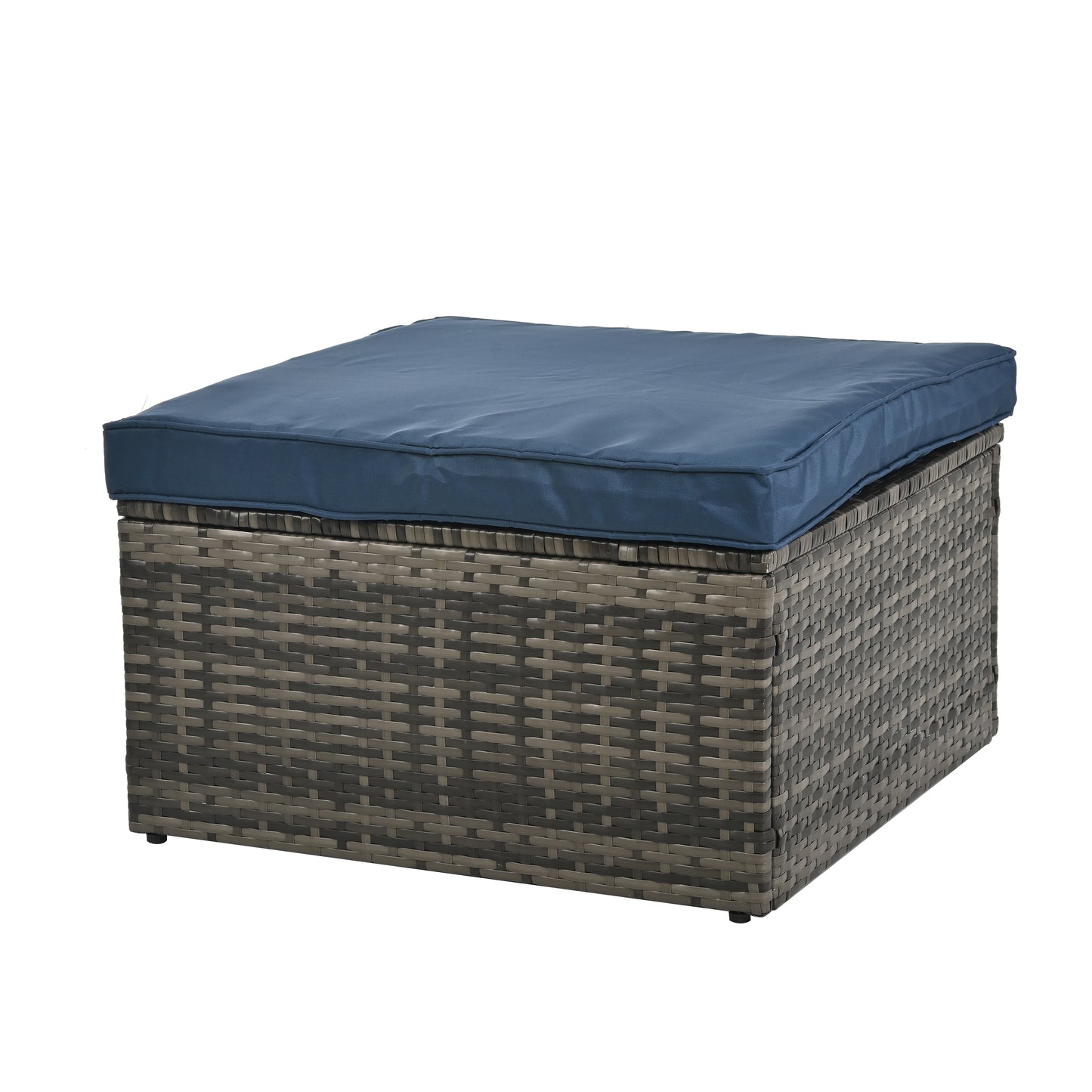 Patio Furniture, Outdoor Furniture, Seasonal PE Wicker Furniture,5 Set Wicker Furniture With Plywood Coffee Table,with lift TOP Coffee Table,with Lounger Sofa