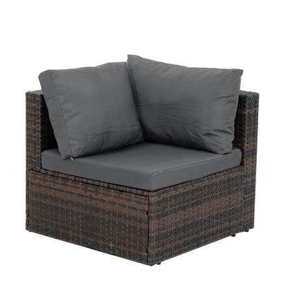 Patio Furniture, Outdoor Furniture, Seasonal PE Wicker Furniture, 5 Set Wicker Furniture With Tempered Glass Coffee Table