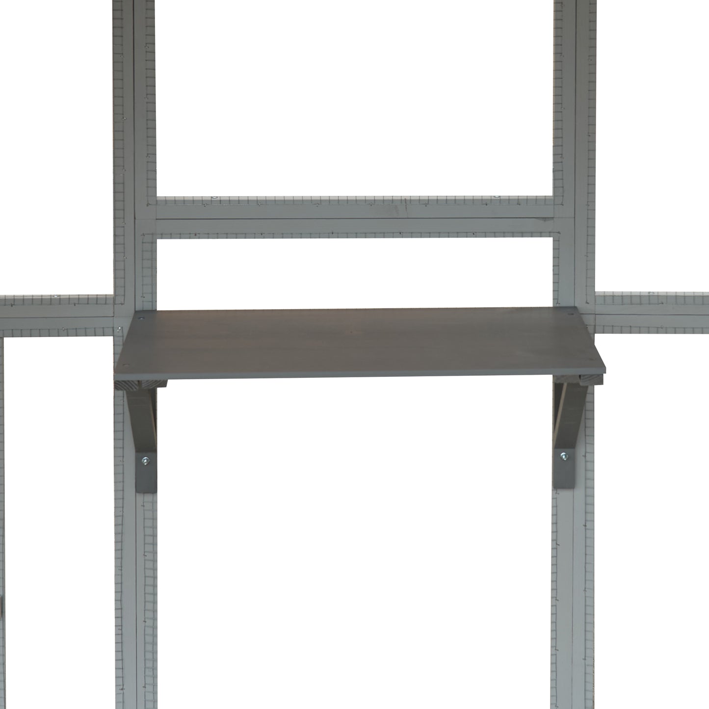 Outdoor Cat House Cat Enclosures 110" Large Kitten Playpen with Platforms,Upgrade Waterproof Cover-Grew&White