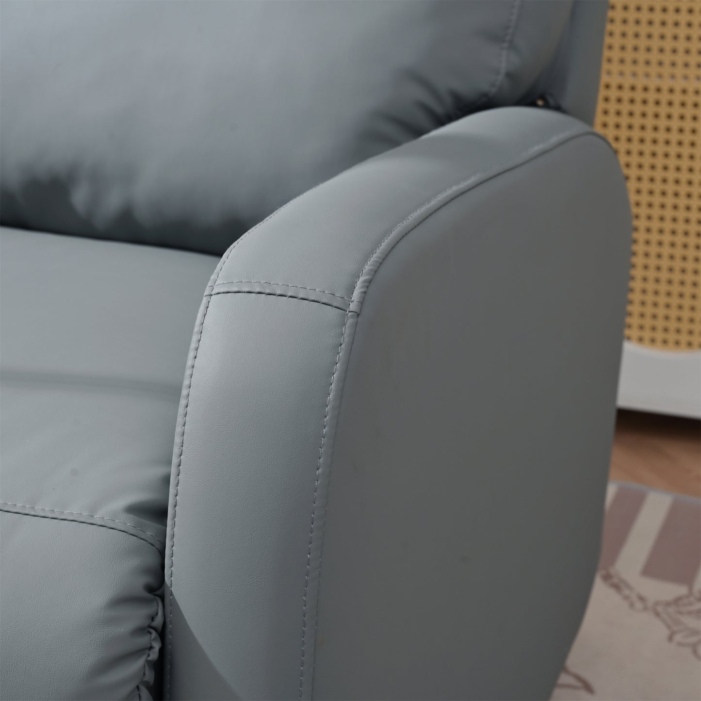270° Power Swivel Rocker Recliner Chair, Electric Glider Reclining Sofa with USB Ports, Power Swivel Glider, Rocking Chair Nursery Recliners for Living Room Bedroom(Blue-gray)