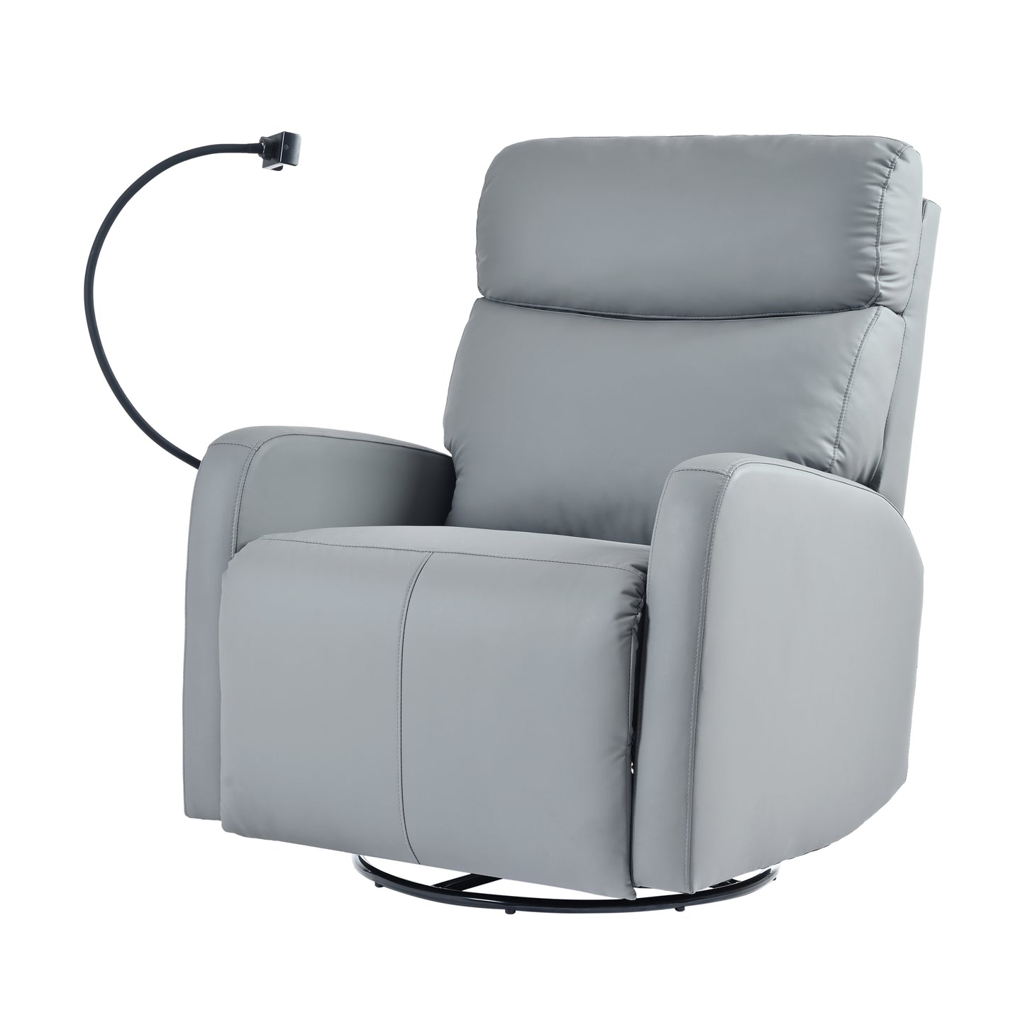270° Power Swivel Rocker Recliner Chair, Electric Glider Reclining Sofa with USB Ports, Power Swivel Glider, Rocking Chair Nursery Recliners for Living Room Bedroom(Blue-gray)