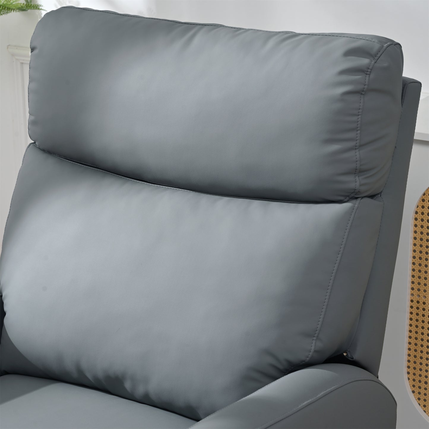 270° Power Swivel Rocker Recliner Chair, Electric Glider Reclining Sofa with USB Ports, Power Swivel Glider, Rocking Chair Nursery Recliners for Living Room Bedroom(Blue-gray)