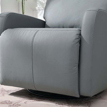 270° Power Swivel Rocker Recliner Chair, Electric Glider Reclining Sofa with USB Ports, Power Swivel Glider, Rocking Chair Nursery Recliners for Living Room Bedroom(Blue-gray)