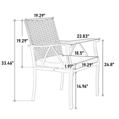 7 Piece Patio Dining Set ,Outdoor Wicker Furniture Set for Backyard Garden Deck Poolside with 2 Cushions Swivel Rocker Chairs,4 Cushions chairs,Table Top, Removable Cushions