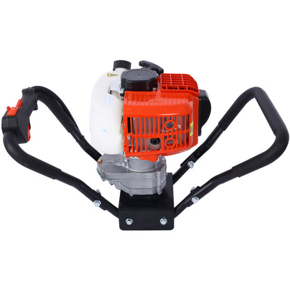 V-Type 52CC 2 Stroke Gas Post Hole Digger One Man Auger EPA Machine Plant Soil Digging Fence withHole Digger Replacement Auger Bits L4"+L6"+L8"+L12"