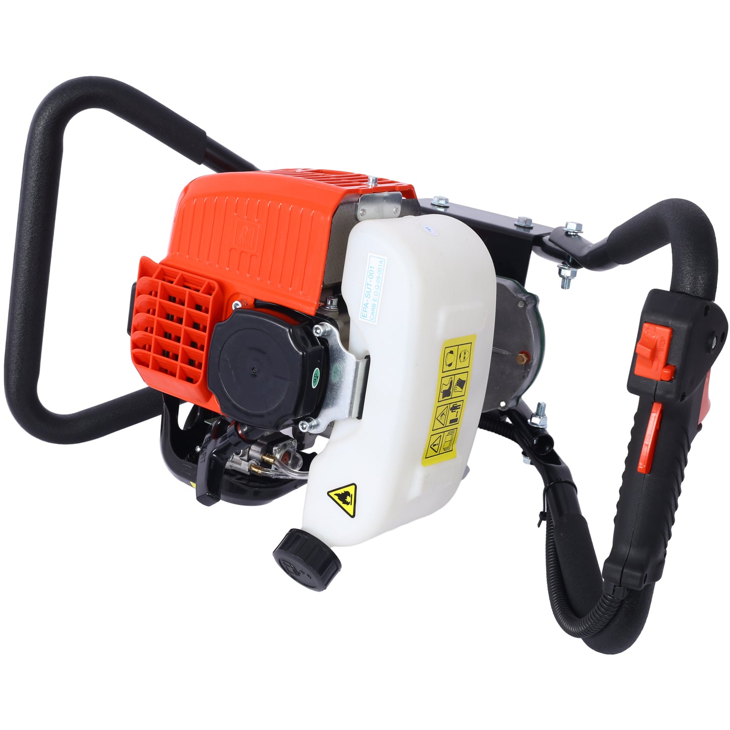 V-Type 52CC 2 Stroke Gas Post Hole Digger One Man Auger EPA Machine Plant Soil Digging Fence withHole Digger Replacement Auger Bits L4"+L6"+L8"+L12"