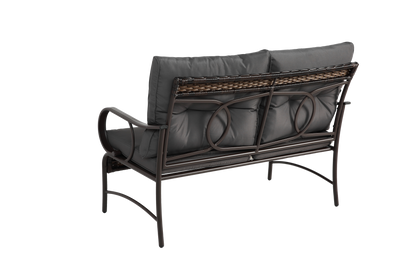 4 Piece Outdoor Patio Furniture Sets, Wicker Conversation Set for Porch Deck, Rattan Sofa Chair with Cushion-Grey