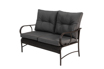 4 Piece Outdoor Patio Furniture Sets, Wicker Conversation Set for Porch Deck, Rattan Sofa Chair with Cushion-Grey