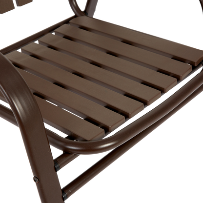 5-Piece Plastic chair and steel table Outdoor Dining Set, plastic Chairs and Table Set for Garden Patio, Brown