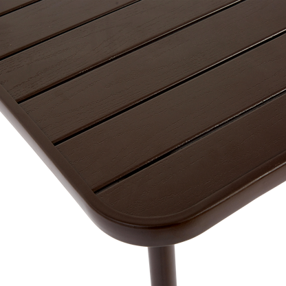 5-Piece Plastic chair and steel table Outdoor Dining Set, plastic Chairs and Table Set for Garden Patio, Brown