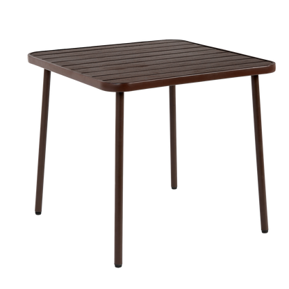 5-Piece Plastic chair and steel table Outdoor Dining Set, plastic Chairs and Table Set for Garden Patio, Brown