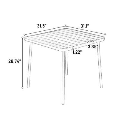 5-Piece Plastic chair and steel table Outdoor Dining Set, plastic Chairs and Table Set for Garden Patio, Black