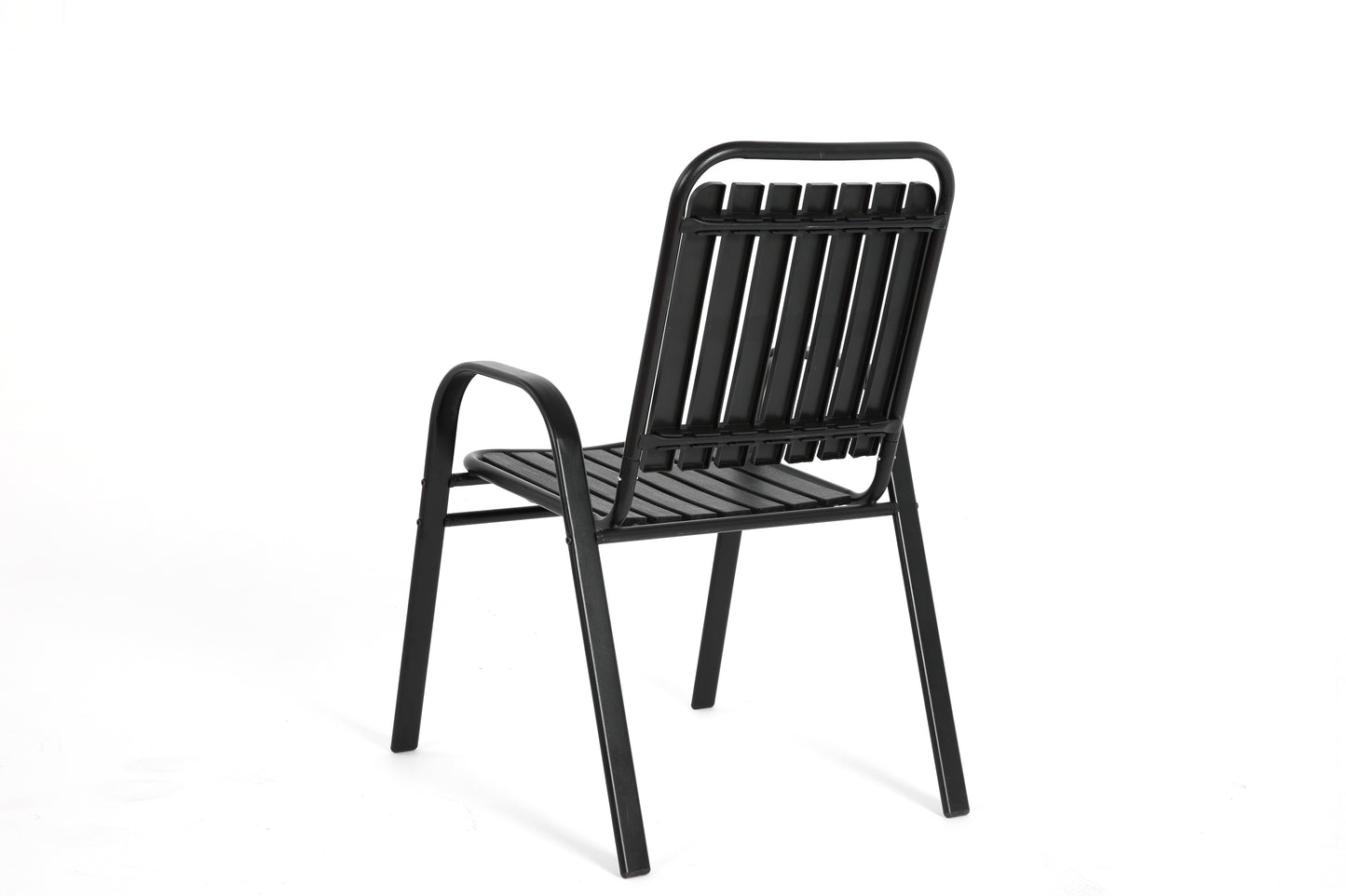 5-Piece Plastic chair and steel table Outdoor Dining Set, plastic Chairs and Table Set for Garden Patio, Black