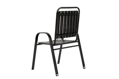 5-Piece Plastic chair and steel table Outdoor Dining Set, plastic Chairs and Table Set for Garden Patio, Black