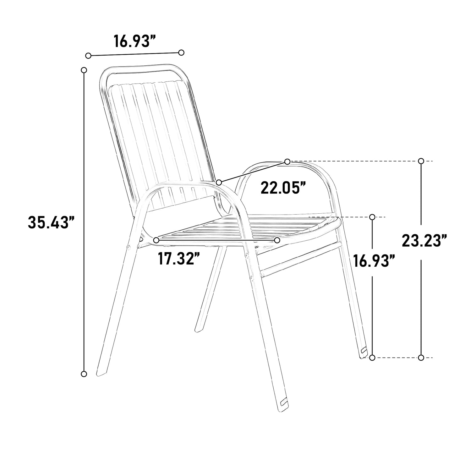5-Piece Plastic chair and steel table Outdoor Dining Set, plastic Chairs and Table Set for Garden Patio, Black