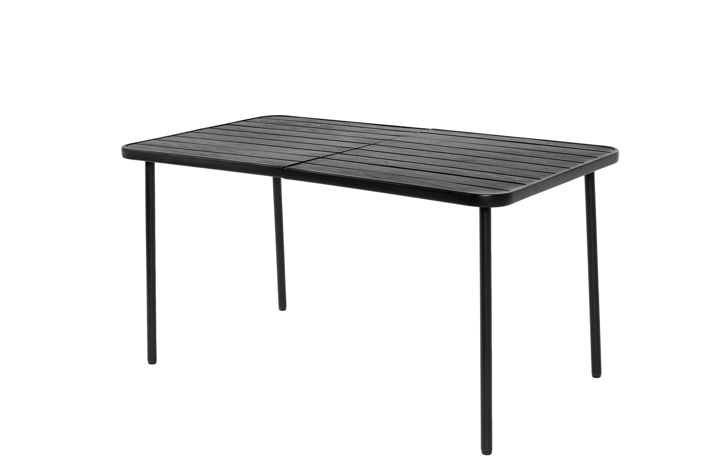 7 Pieces Patio Dining Set, Plastic chair and steel table Outdoor Set, plastic Chairs and Table Set for Garden Patio, Black