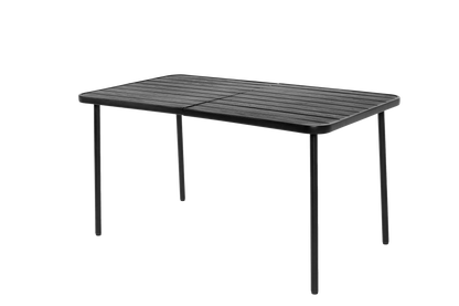 7 Pieces Patio Dining Set, Plastic chair and steel table Outdoor Set, plastic Chairs and Table Set for Garden Patio, Black