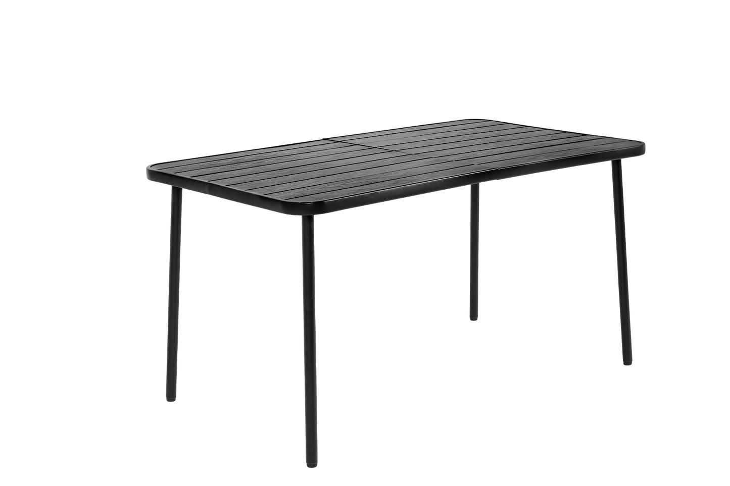 7 Pieces Patio Dining Set, Plastic chair and steel table Outdoor Set, plastic Chairs and Table Set for Garden Patio, Black