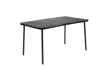 7 Pieces Patio Dining Set, Plastic chair and steel table Outdoor Set, plastic Chairs and Table Set for Garden Patio, Black