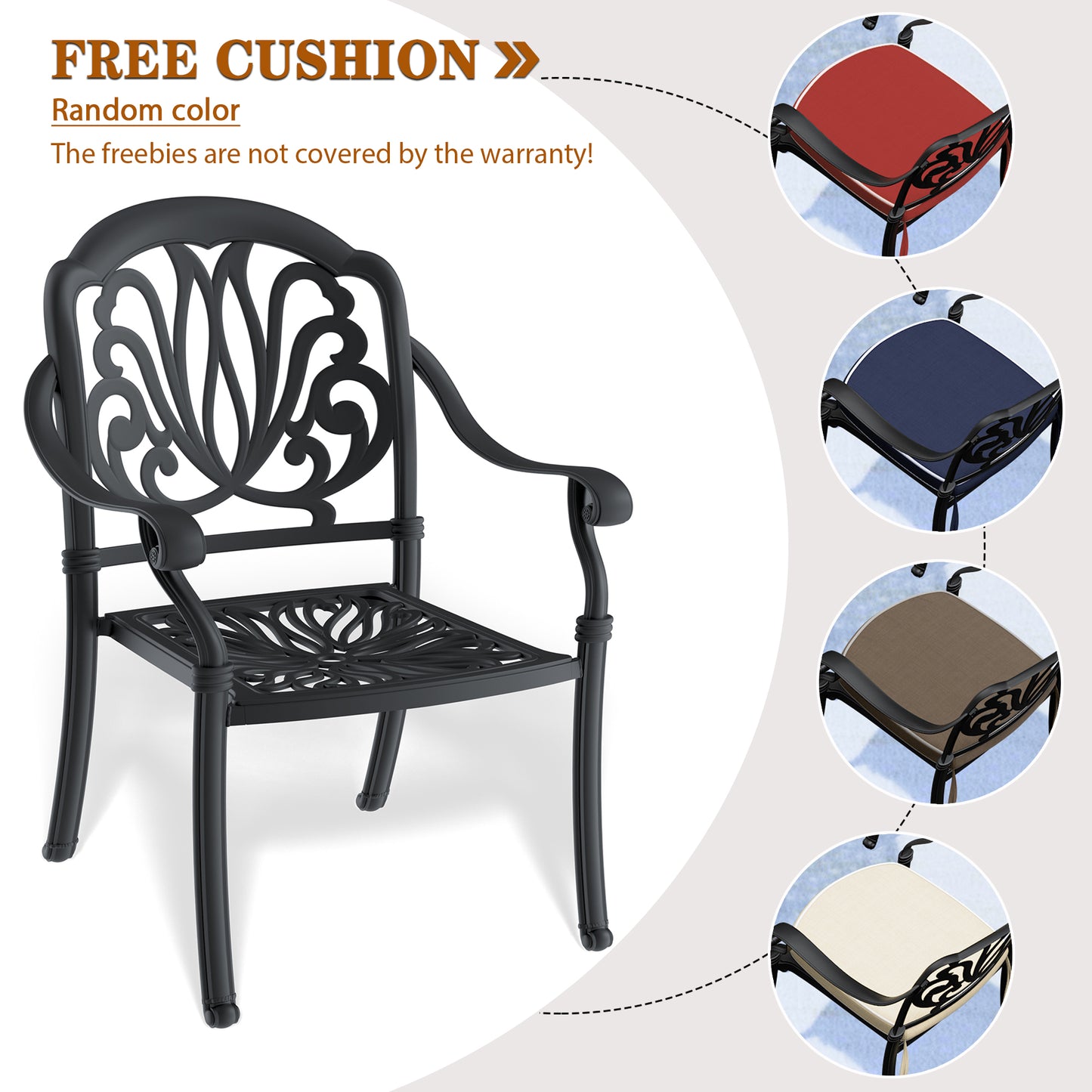 5-Piece Set Of Cast Aluminum Patio Furniture With Cushions