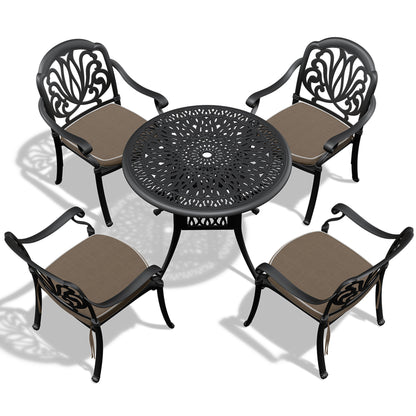 5-Piece Set Of Cast Aluminum Patio Furniture With Cushions