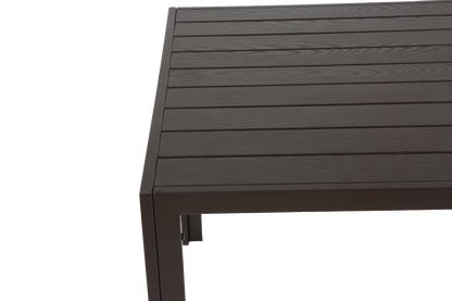 7 Pieces Patio Dining Set, Outdoor Furniture Table and 6 Textilene Chairs, Outdoor Furniture with Rectangular Table and 6 Stackable Chairs Family Conversation Set for Garden Backyard Deck-Brown