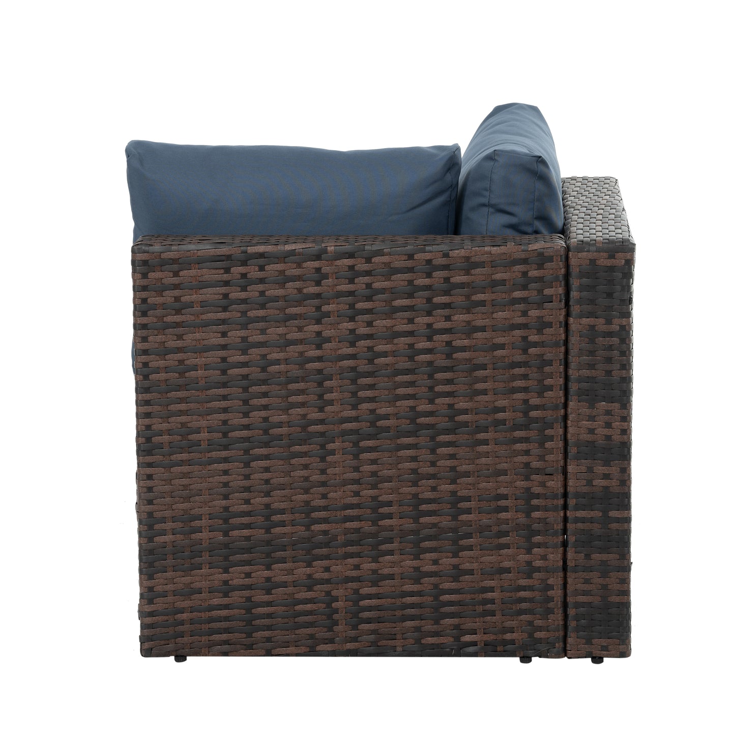 Outdoor Furniture, Seasonal PE Wicker Furniture, 5 Set Wicker Furniture With Tempered Glass Coffee Table,