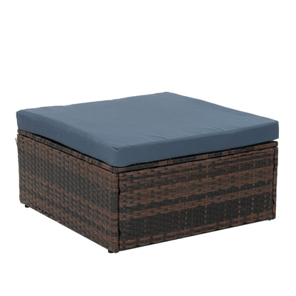 Outdoor Furniture, Seasonal PE Wicker Furniture, 5 Set Wicker Furniture With Tempered Glass Coffee Table,