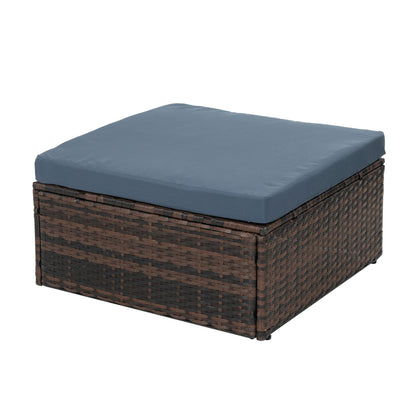 Outdoor Furniture, Seasonal PE Wicker Furniture, 5 Set Wicker Furniture With Tempered Glass Coffee Table,