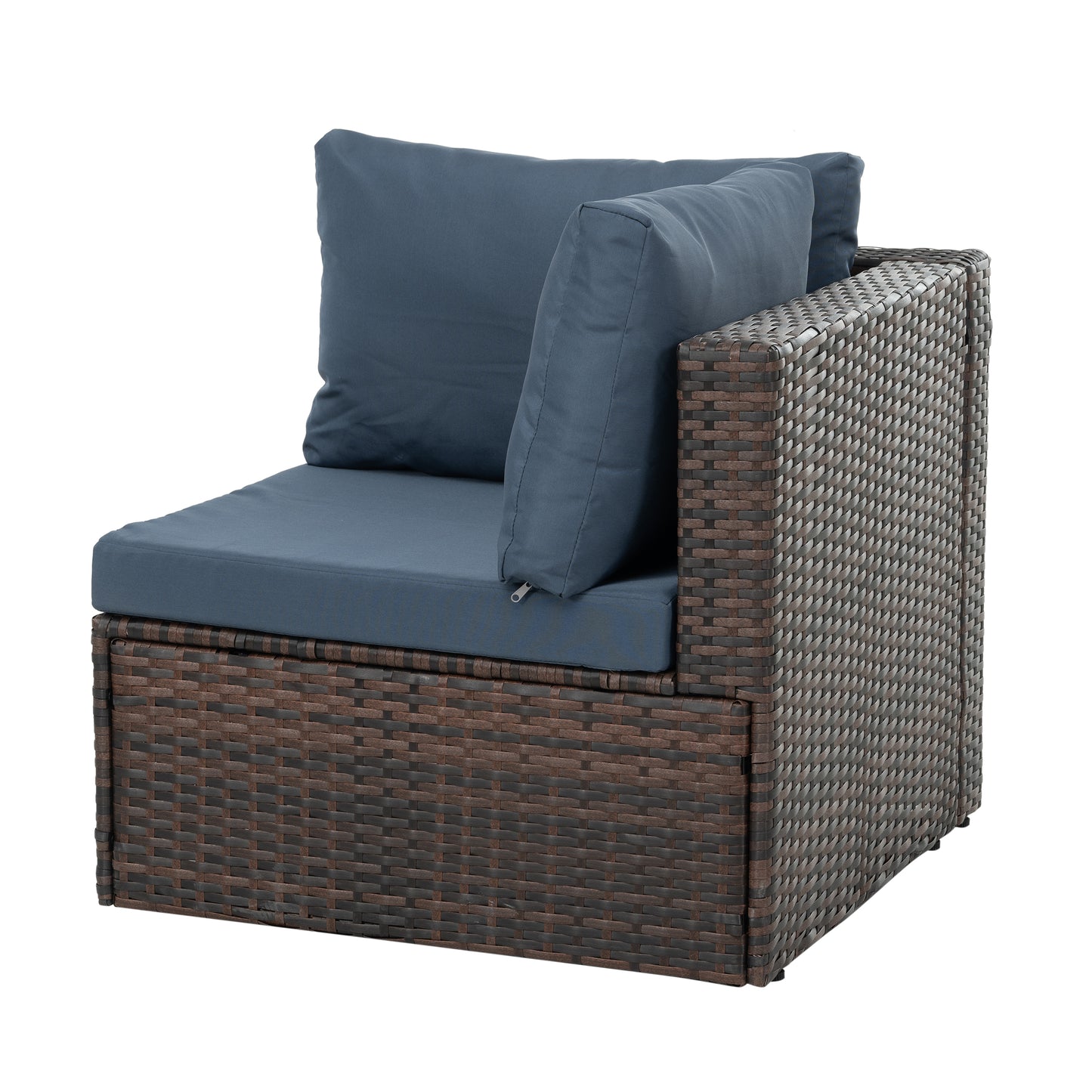 Outdoor Furniture, Seasonal PE Wicker Furniture, 5 Set Wicker Furniture With Tempered Glass Coffee Table,