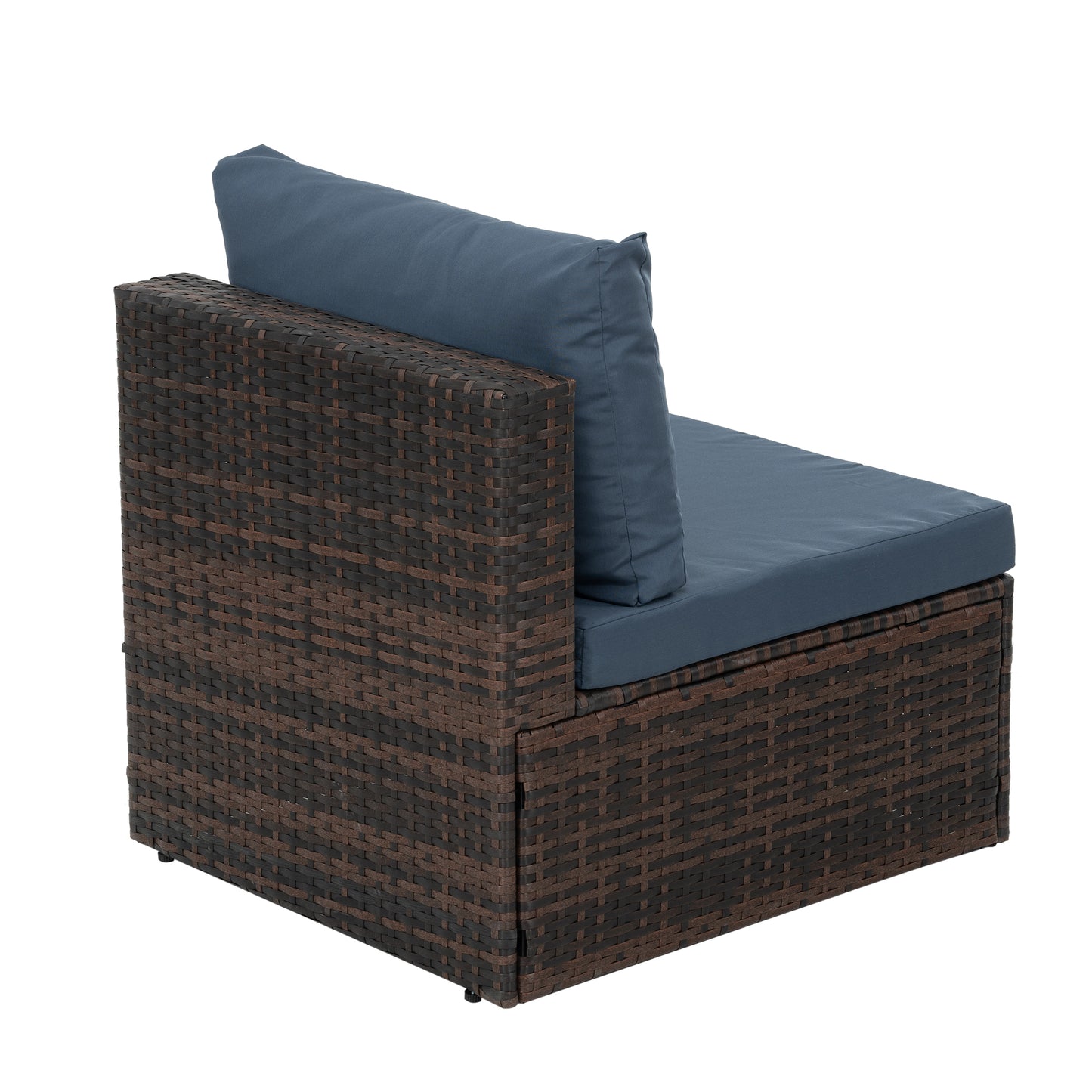 Outdoor Furniture, Seasonal PE Wicker Furniture, 5 Set Wicker Furniture With Tempered Glass Coffee Table,