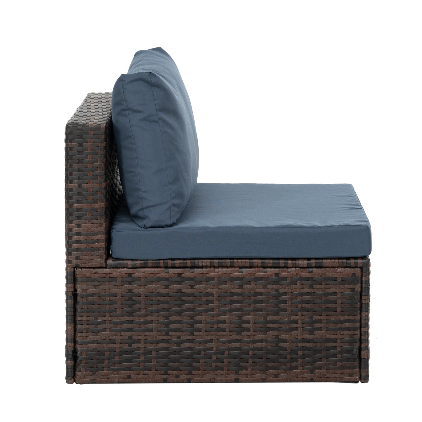 Outdoor Furniture, Seasonal PE Wicker Furniture, 5 Set Wicker Furniture With Tempered Glass Coffee Table,