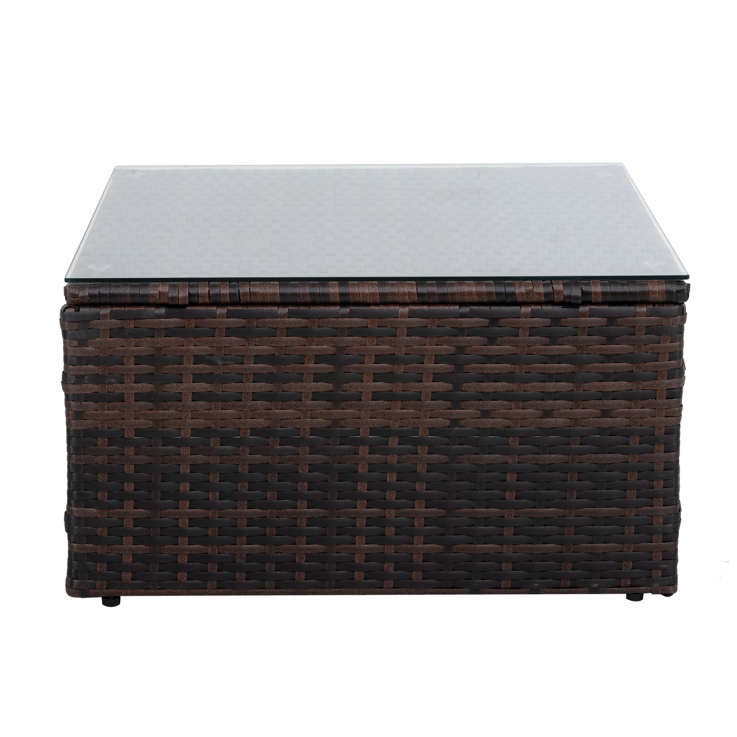 Outdoor Furniture, Seasonal PE Wicker Furniture, 5 Set Wicker Furniture With Tempered Glass Coffee Table,