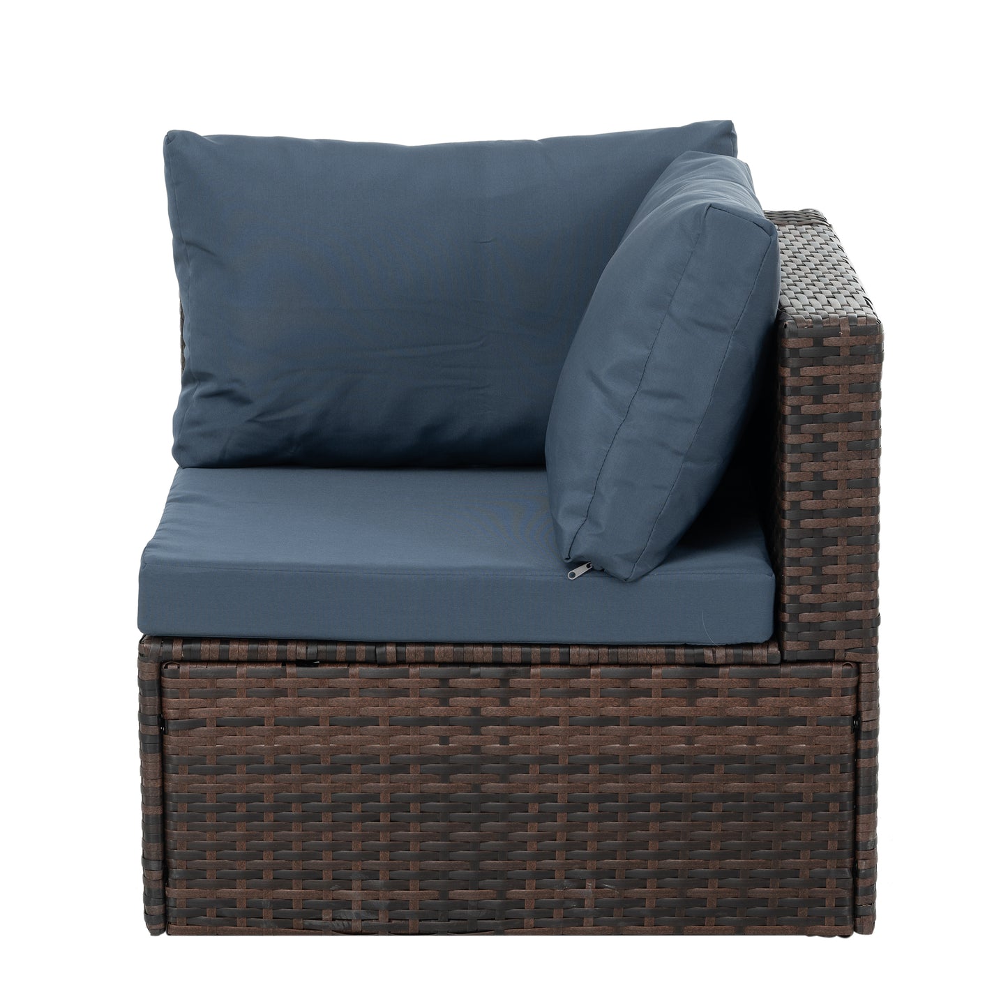 Outdoor Furniture, Seasonal PE Wicker Furniture, 5 Set Wicker Furniture With Tempered Glass Coffee Table,