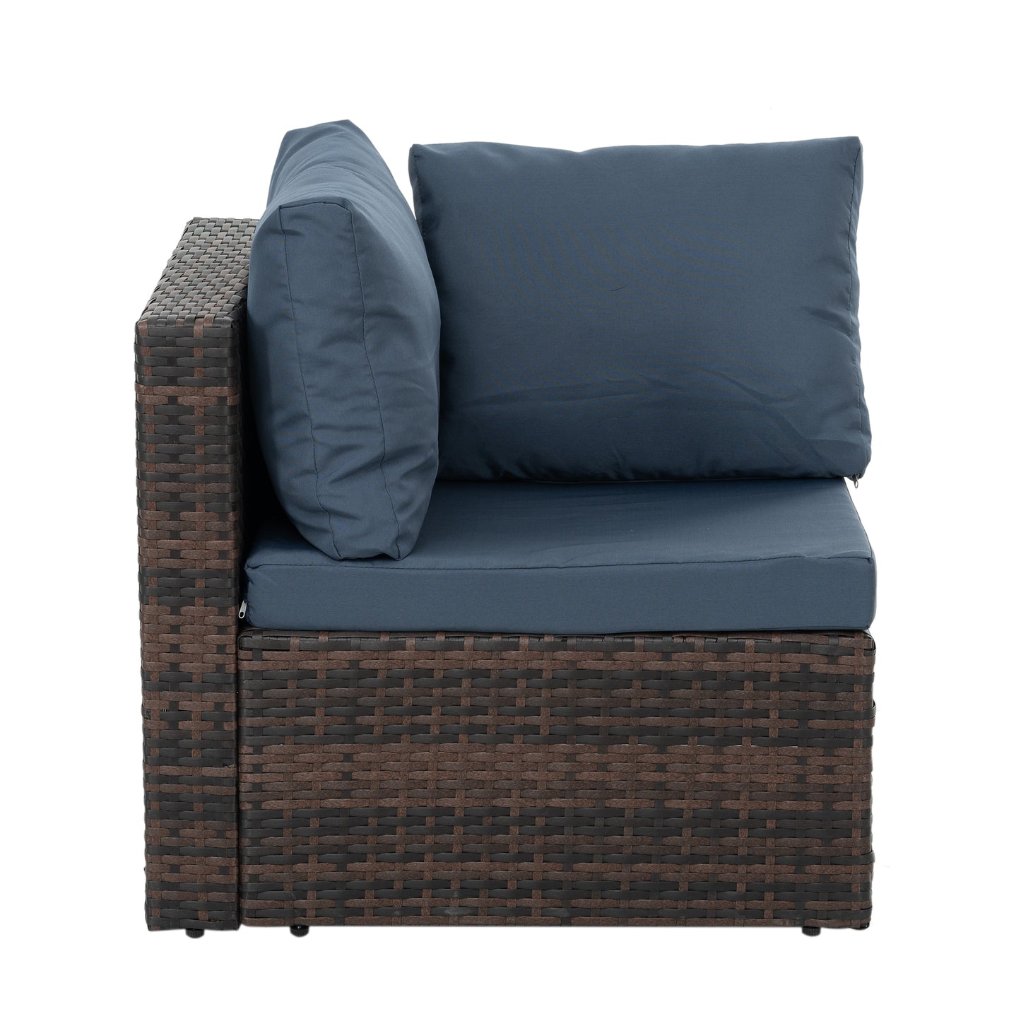 Outdoor Furniture, Seasonal PE Wicker Furniture, 5 Set Wicker Furniture With Tempered Glass Coffee Table,