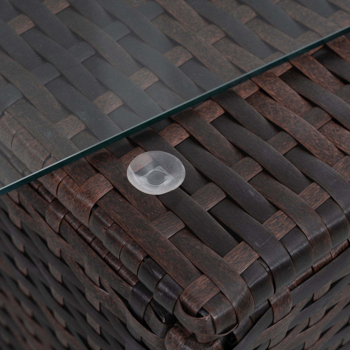 Outdoor Furniture, Seasonal PE Wicker Furniture, 5 Set Wicker Furniture With Tempered Glass Coffee Table,