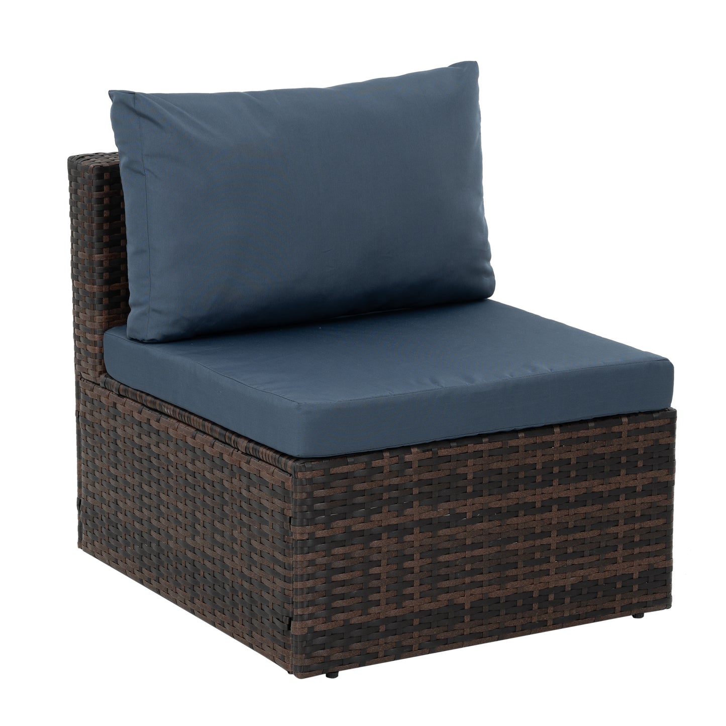 Outdoor Furniture, Seasonal PE Wicker Furniture, 5 Set Wicker Furniture With Tempered Glass Coffee Table,
