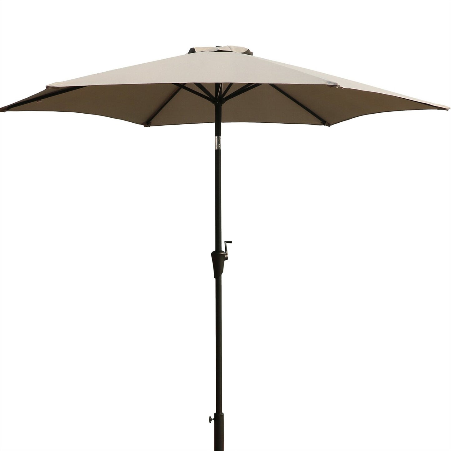 8.8 feet Outdoor Aluminum Patio Umbrella, Patio Umbrella, Market Umbrella with 42 Pound Square Resin Umbrella Base, Push Button Tilt and Crank lift, Gray